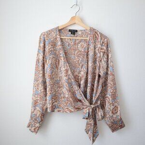 Rachel Zoe Silk Wrap Top | M